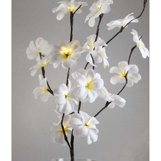 1 Set of 50cm H 20 LED White Frangipani Tree Branch Stem Fairy Light Wedding Event Party Function Table Vase Centrepiece Decoration - Magdasmall