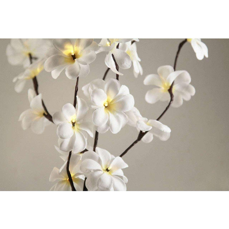 1 Set of 50cm H 20 LED White Frangipani Tree Branch Stem Fairy Light Wedding Event Party Function Table Vase Centrepiece Decoration - Magdasmall
