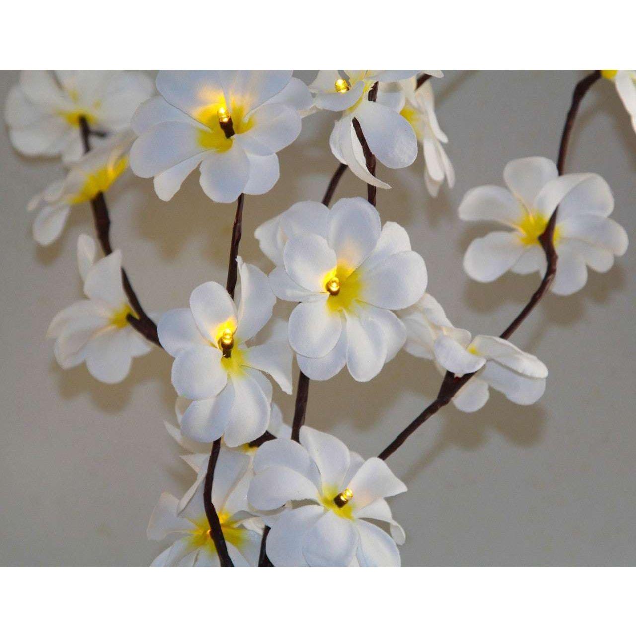 1 Set of 50cm H 20 LED White Frangipani Tree Branch Stem Fairy Light Wedding Event Party Function Table Vase Centrepiece Decoration - Magdasmall