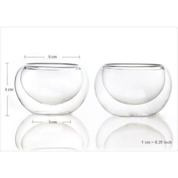 1 Set of Gongfu Chinese Ceremony Tea Set - 6 Glass cups with Infuser and Tealight Candle Pot Warmer - Magdasmall