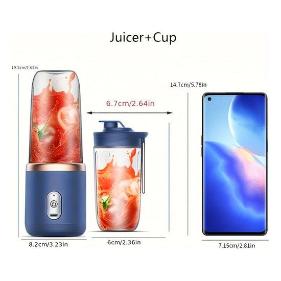 1 x Portable USB Blue Rechargeable Juicer Cup,Portable Blender for Smoothies and Juices - USB Rechargeable, Powerful & Compact - Magdasmall