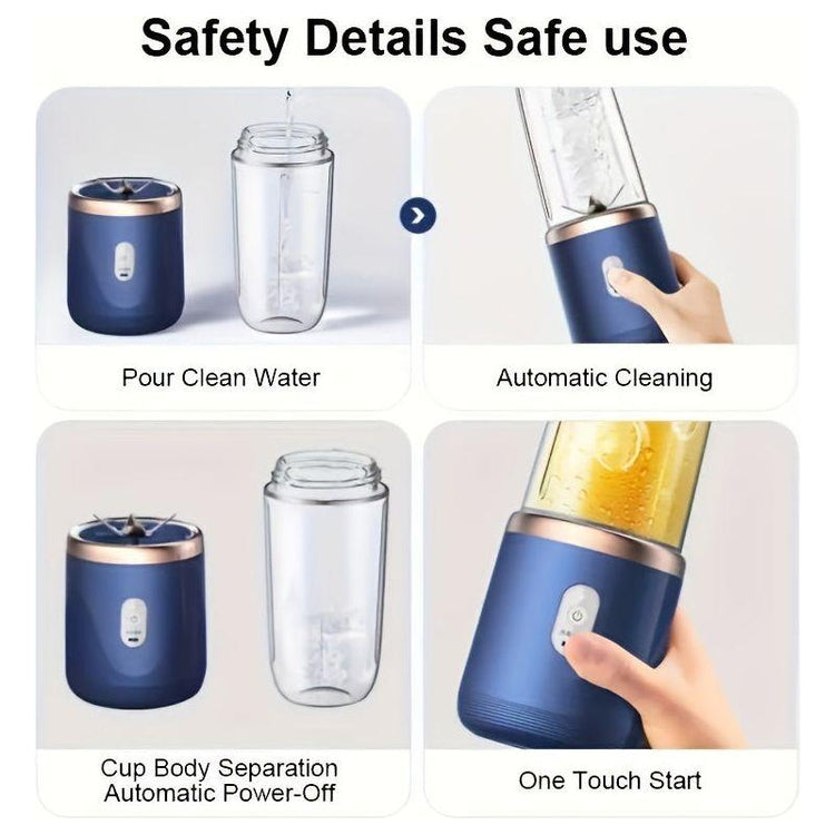 1 x Portable USB Blue Rechargeable Juicer Cup,Portable Blender for Smoothies and Juices - USB Rechargeable, Powerful & Compact - Magdasmall