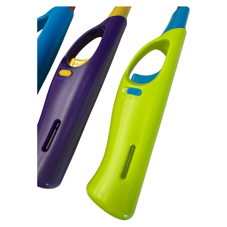 1x Clear Flexible Gas Lighter for BBQ Kitchen Cigarette w/ Safety Lock - Assorted Colours - Magdasmall