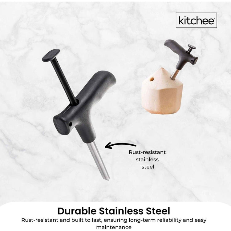 1x Kitchee Coconut Opener - Stainless Steel Hole Punch Kitchen Tool - Magdasmall