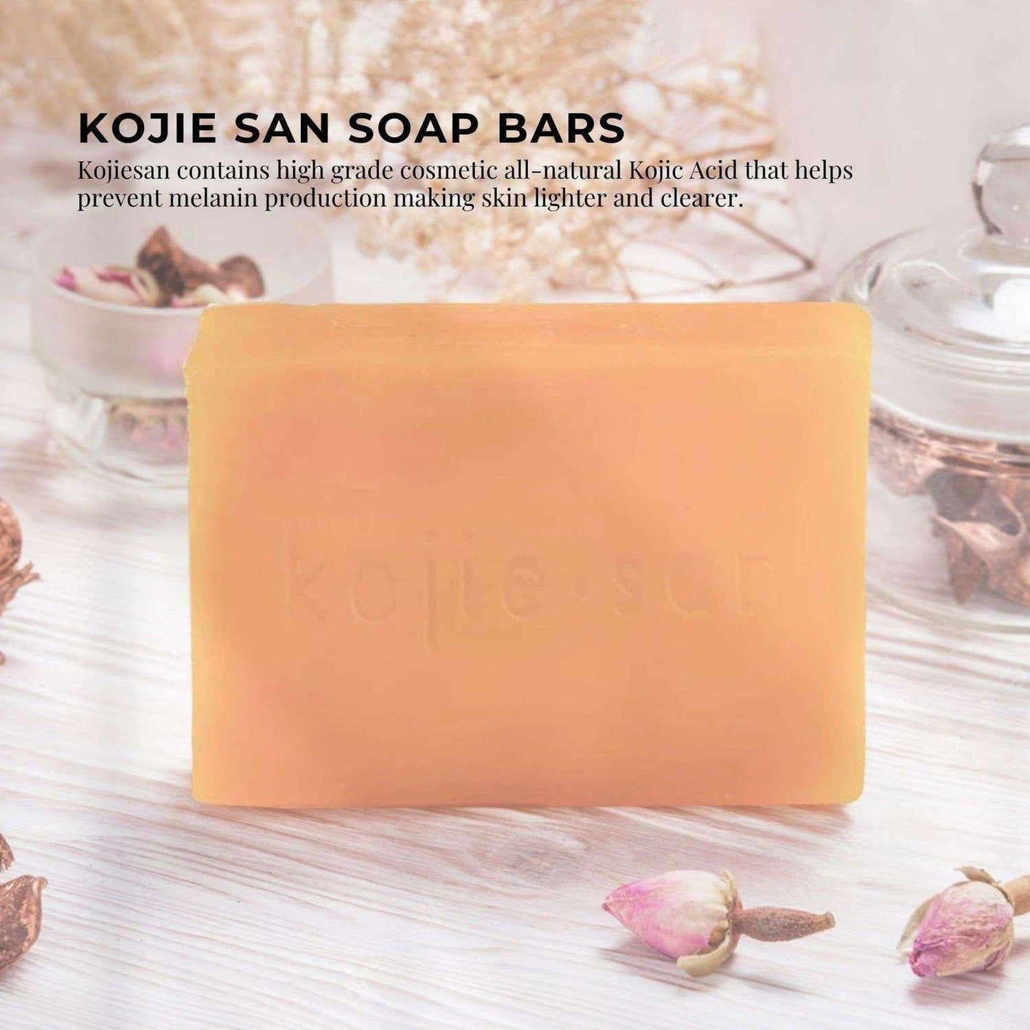 1x Kojie San Soap Bar - 135g Skin Lightening Kojic Acid Natural Original Bars - Magdasmall