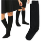 1x Pair School Uniform Knee High Socks Cotton Rich Girls Boys Kids - Black - 9-12 (5-8 Years Old) - Magdasmall