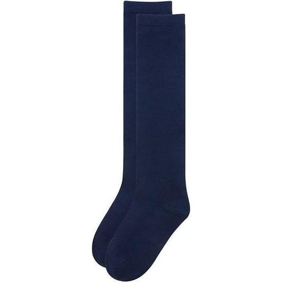 1x Pair School Uniform Knee High Socks Cotton Rich Girls Boys Kids - Navy - 9-12 (5-8 Years Old) - Magdasmall