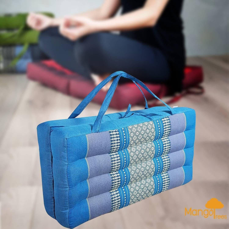 2-Fold Meditation Cushion Yoga Mat Blue - Magdasmall