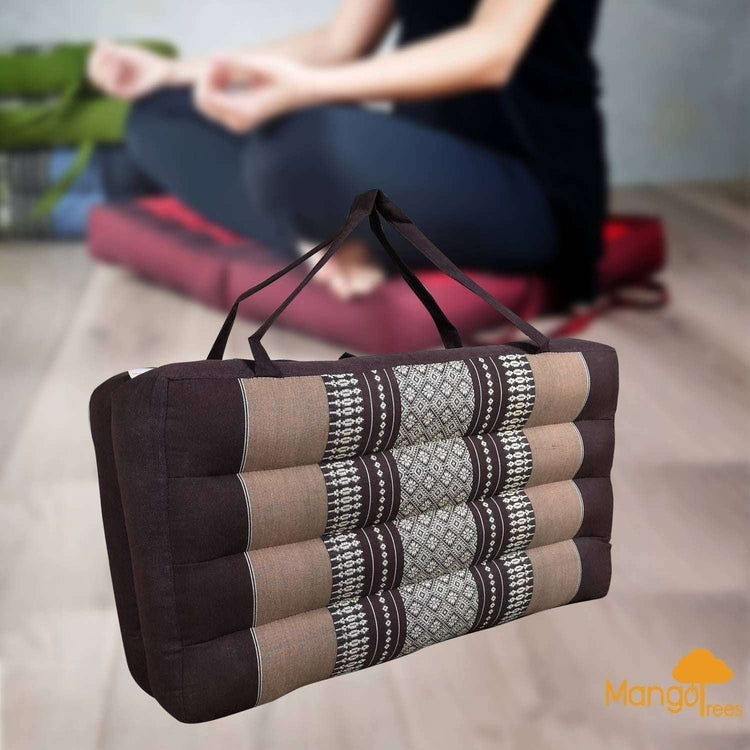 2-Fold Meditation Cushion Yoga Mat Brown - Magdasmall
