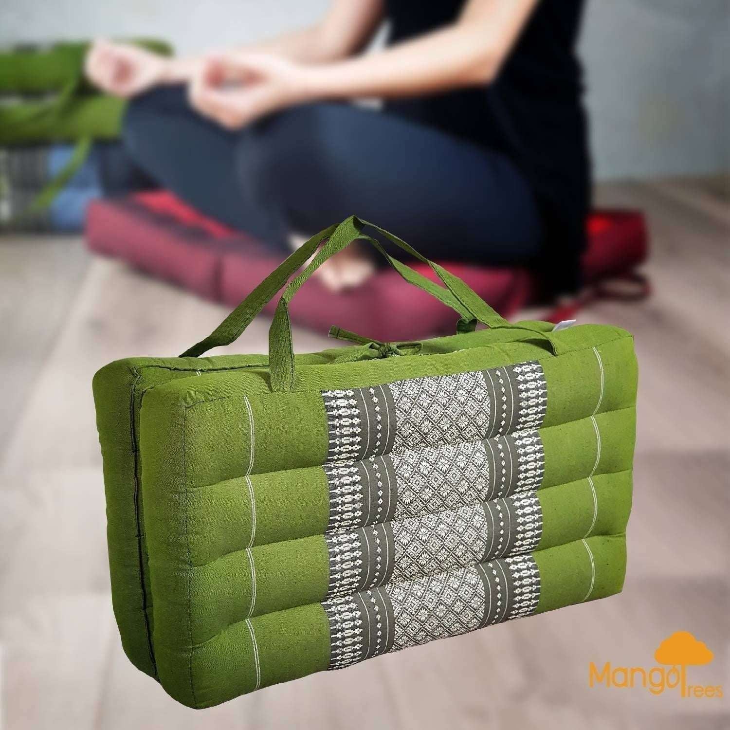 2-Fold Meditation Cushion Yoga Mat Green - Magdasmall