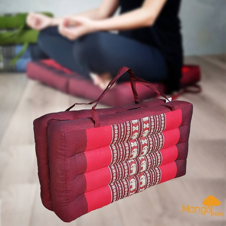 2-Fold Meditation Cushion Yoga Mat RedEle - Magdasmall