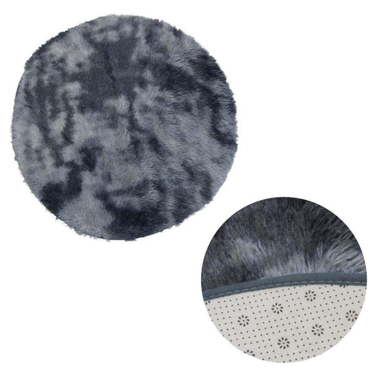 2-Toned Extra Light Weighted Shaggy Fluffy Floor Mat Grey - Magdasmall