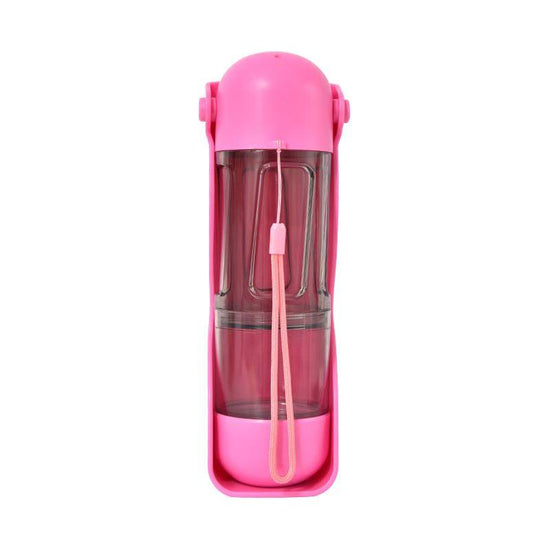 2-in-1 Portable Pet Water and Food Bottle - Leak-Proof Design with Water Lock and Easy Dispenser,300ml Water+200ml food feeder Blue Colour - Magdasmall