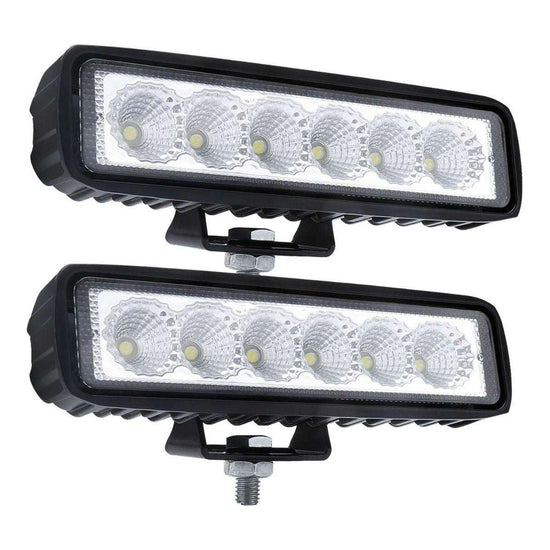 2 x 6inch 18W LED Work Light Bar Driving Lamp Flood Truck Offroad MINING UTE 4WD