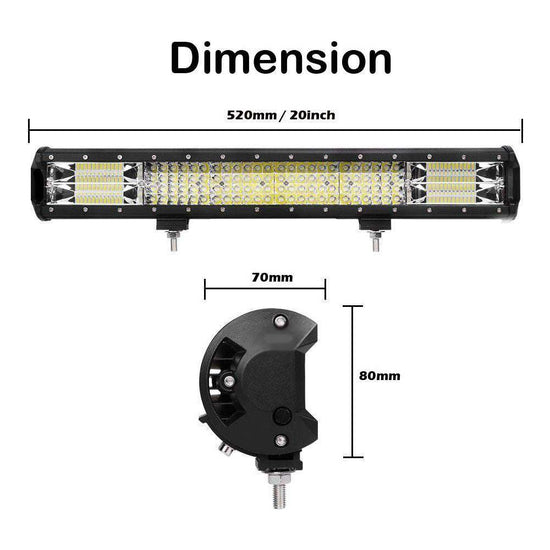 20 inch Philips LED Light Bar Quad Row Combo Beam 4x4 Work Driving Lamp 4wd