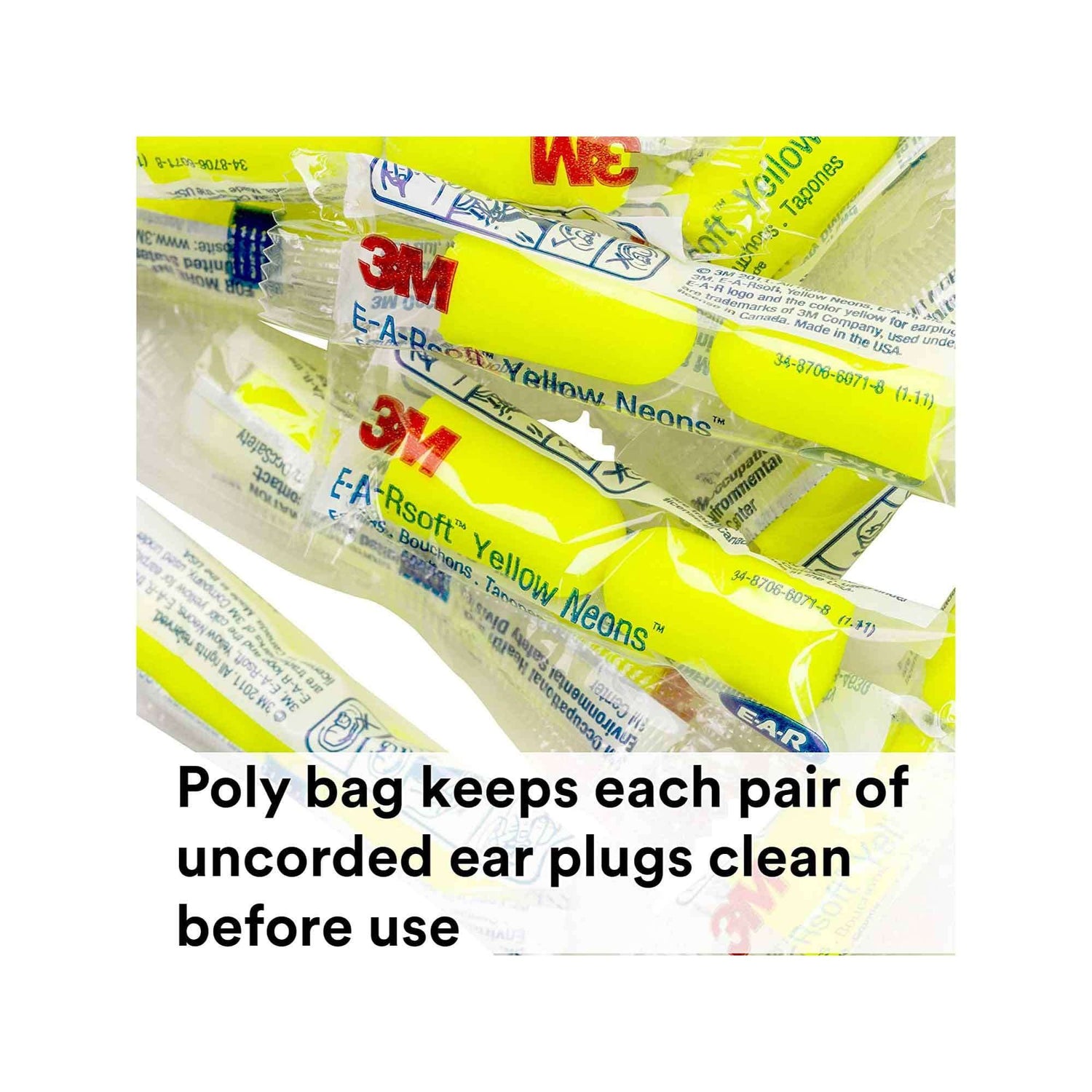 200 Pairs 3M Foam Safety Neon Earplugs Workplace Noise Reduction Disposable Plug - Magdasmall