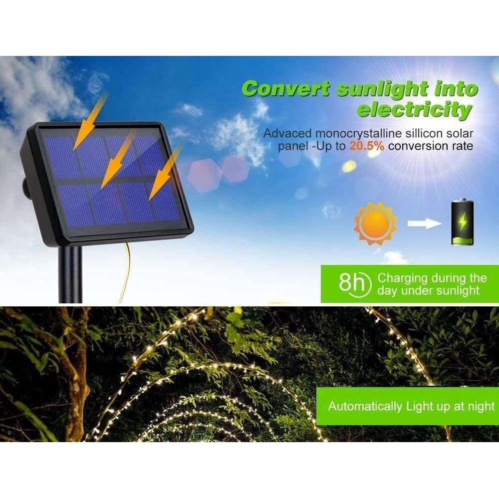 200 Waterproof LED Solar Fairy Light Outdoor with 8 Lighting Modes for Home,Garden and Decoration - Magdasmall