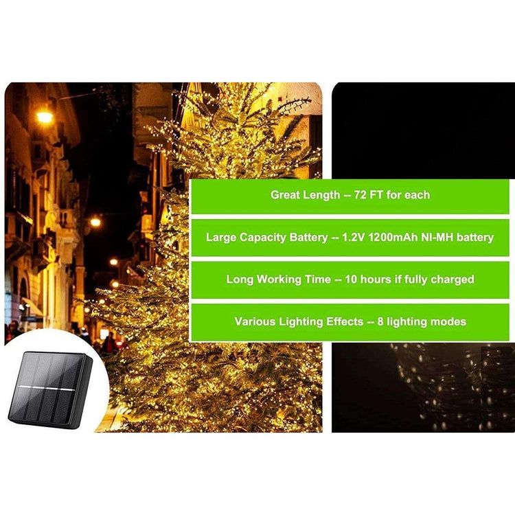 200 Waterproof LED Solar Fairy Light Outdoor with 8 Lighting Modes for Home,Garden and Decoration - Magdasmall