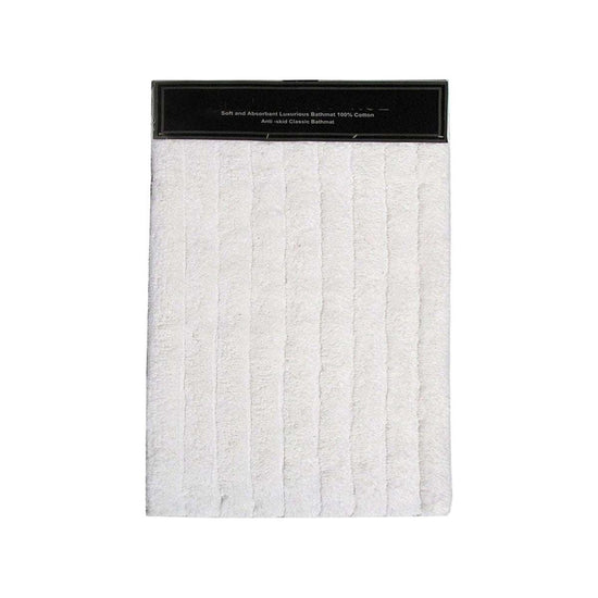 2000GSM Soft & Absorbant 100% Cotton Bath Mat 50 x 80cm White - Magdasmall