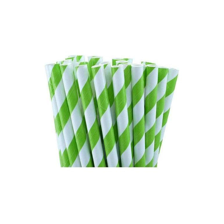 200 Pack Green White Drinking Straws Biodegradable Eco Paper Birthday Party Event Bistro Bar Cafe Take Away - Magdasmall