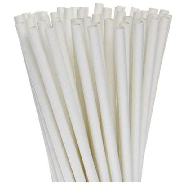200 Pack White Drinking Straws Biodegradable Eco Paper Birthday Party Event Bistro Bar Cafe Take Away - Magdasmall