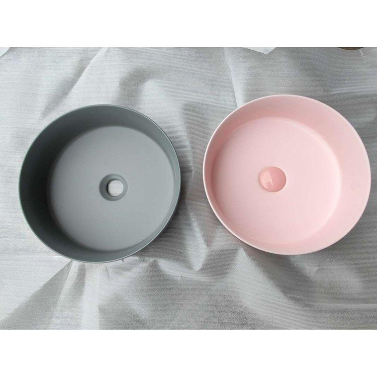 2020 Matte Pink Round 360 mm Dia top counter basin porcelain sink - Magdasmall
