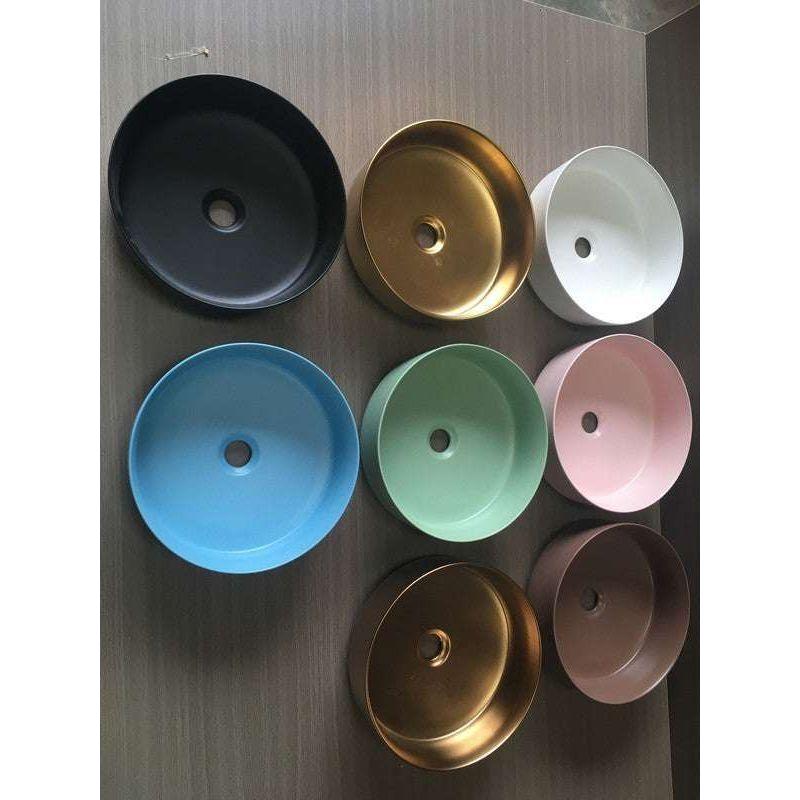 2020 Matte Pink Round 360 mm Dia top counter basin porcelain sink - Magdasmall