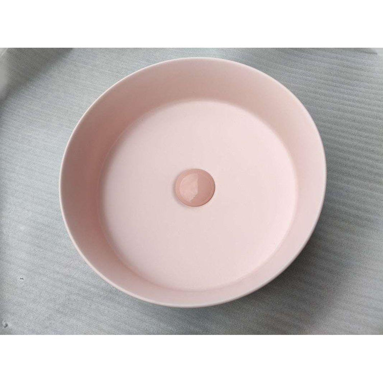 2020 Matte Pink Round 360 mm Dia top counter basin porcelain sink - Magdasmall