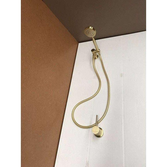 2021 New Brass Burnished Gold  round hand held SHOWER HEAD  adjust holder mixer - Magdasmall