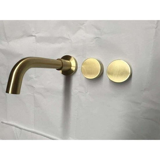 2021 New Burnished Gold Brushed Brass mixer WaterMark WELS round taps wall faucet basin - Magdasmall