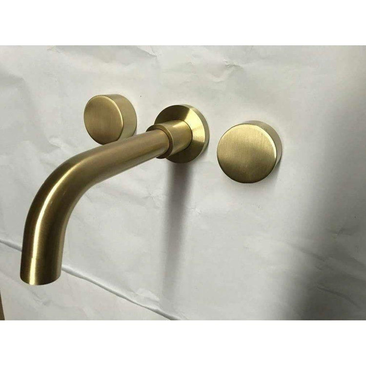 2021 New Burnished Gold Brushed Brass mixer WaterMark WELS round taps wall faucet basin - Magdasmall
