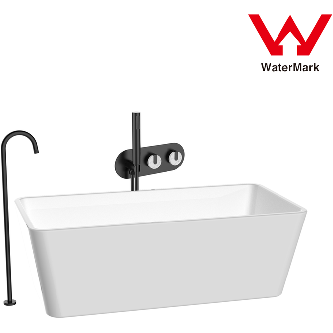 2021 New Marble Stone handle matte black wall taps 1/4 turn matte black pattern - Magdasmall