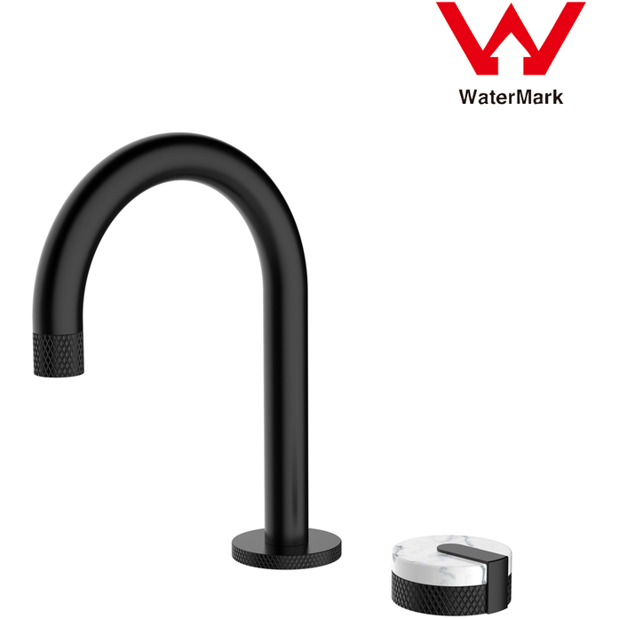 2021 New Marble Stone handle matte black wall taps 1/4 turn matte black pattern - Magdasmall