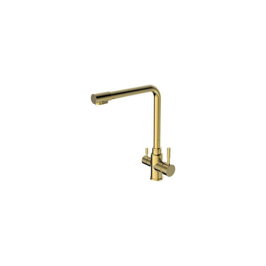 2023 Brushed Brass Gold L shape 3 way filter water kitchen mixer tap faucet Stainless steel Made PVD plated - Magdasmall