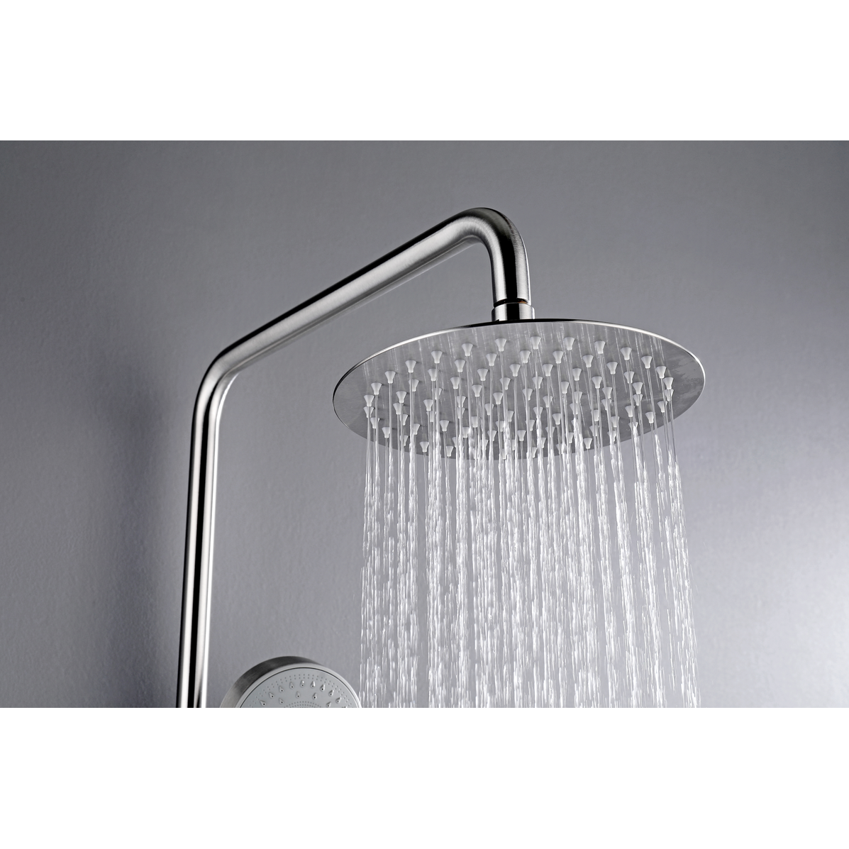 2023 Brushed Nickel Solid Stainless Steel 304 made shower set w diverter 200 mm head sprayer hand held head Suit Outdoor - Magdasmall