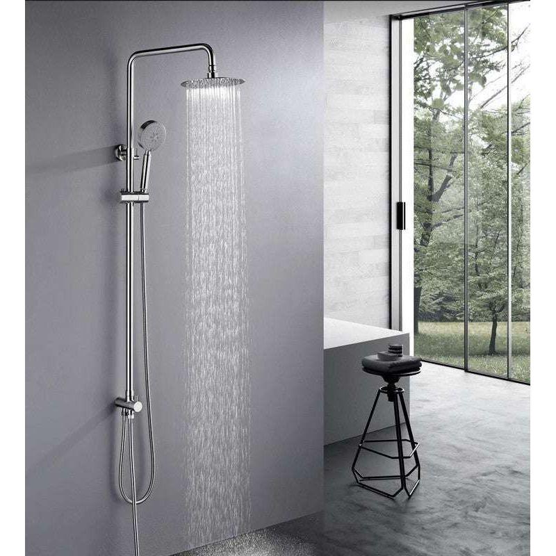 2023 Brushed Nickel Solid Stainless Steel 304 made shower set w diverter 200 mm head sprayer hand held head Suit Outdoor - Magdasmall