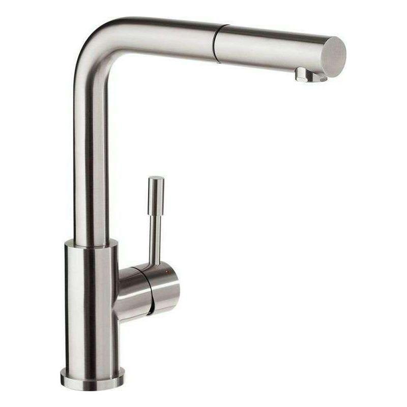2023 Brushed Nickel Stainless steel L shape pull out with spray function spring kitchen mixer tap faucet Stainless steel Made PVD plated - Magdasmall