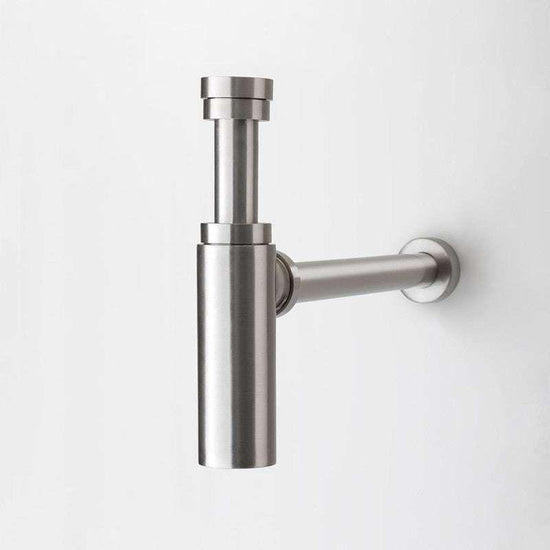 2023 Brushed Nickel p trap ROUND BOTTLE TRAP 32/40 mm WASTE for wall hung basin vanit - Magdasmall
