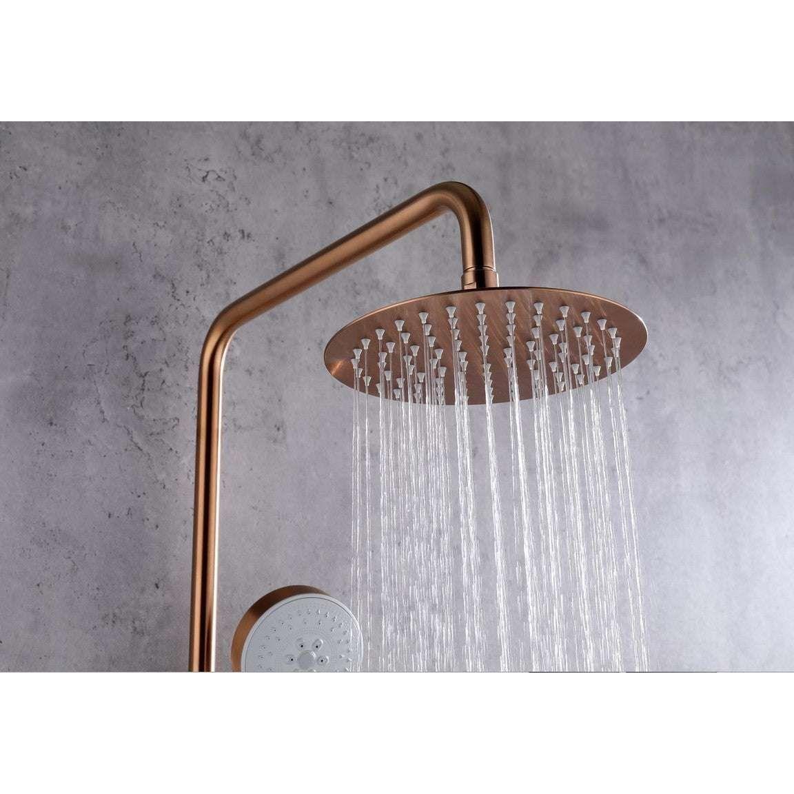 2023 Brushed Rose Gold Copper Solid Stainless Steel 304 made shower set w diverter 200 mm head sprayer hand held head - Magdasmall