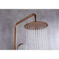 2023 Brushed Rose Gold Copper Solid Stainless Steel 304 made shower set w diverter 200 mm head sprayer hand held head - Magdasmall