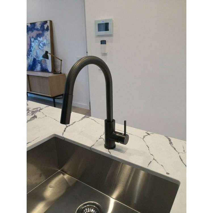 2023 Matte Black Pull out Kitchen tap Solid stainless steel PVD plated - Magdasmall