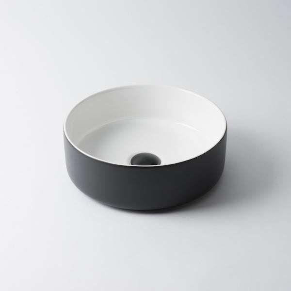 2023 Matte Black matte white matte Pink Green Gold Copper Round 360 mm Dia top counter basin porcelain sink - Magdasmall