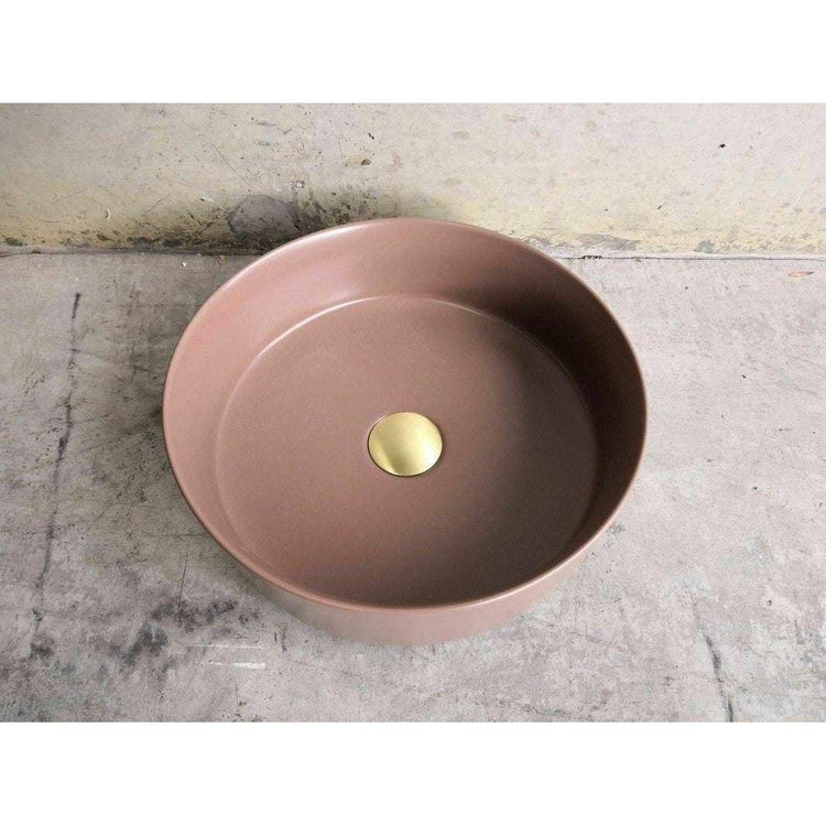 2023 Matte Black matte white matte Pink Green Gold Copper Round 360 mm Dia top counter basin porcelain sink - Magdasmall