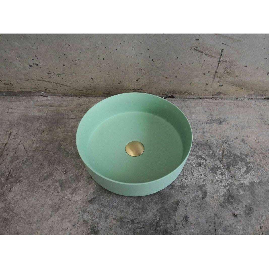 2023 Matte Black matte white matte Pink Green Gold Copper Round 360 mm Dia top counter basin porcelain sink - Magdasmall