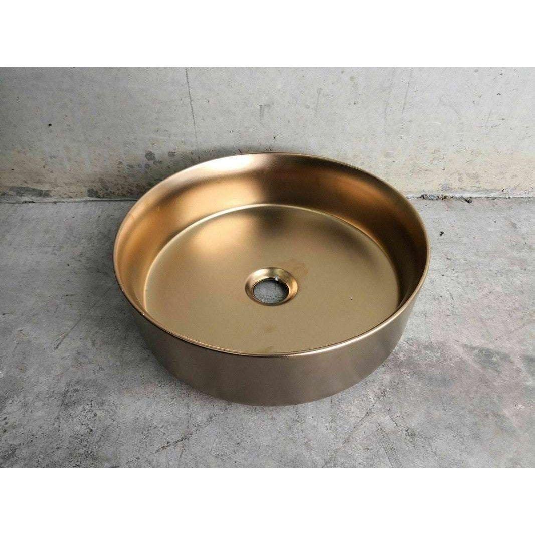 2023 Matte Black matte white matte Pink Green Gold Copper Round 360 mm Dia top counter basin porcelain sink - Magdasmall
