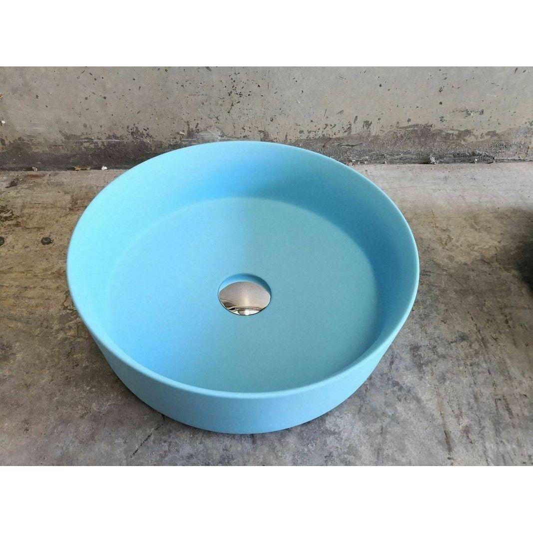 2023 Matte Black matte white matte Pink Green Gold Copper Round 360 mm Dia top counter basin porcelain sink - Magdasmall