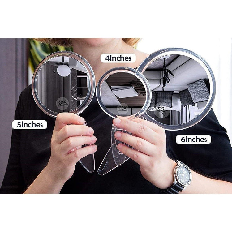 20X Magnifying Hand Mirror Two Sided Use for Makeup Application, Tweezing, and Blackhead/Blemish Removal (15 cm) - Magdasmall