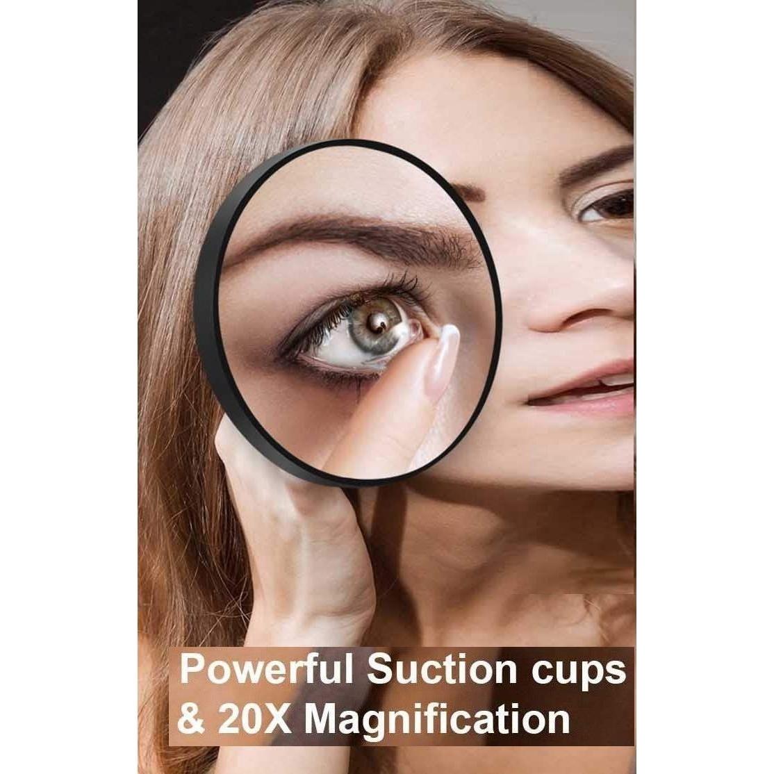 20X Magnifying Mirror and Eyebrow Tweezers Kit for Travel - Magdasmall