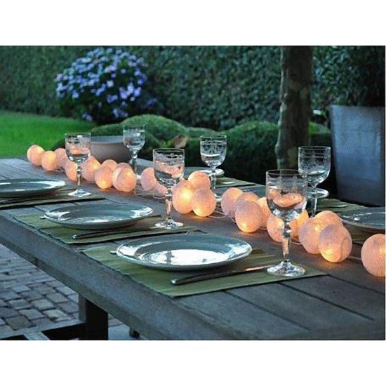 20 White 5cm Ball battery string LED - wedding party home event decoration - Magdasmall