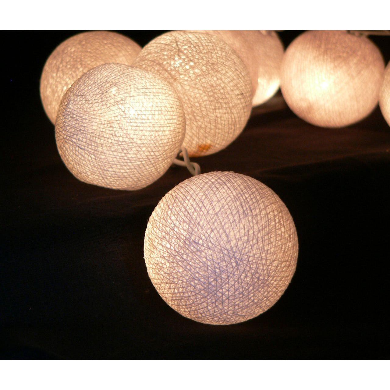 20 White 5cm Ball battery string LED - wedding party home event decoration - Magdasmall
